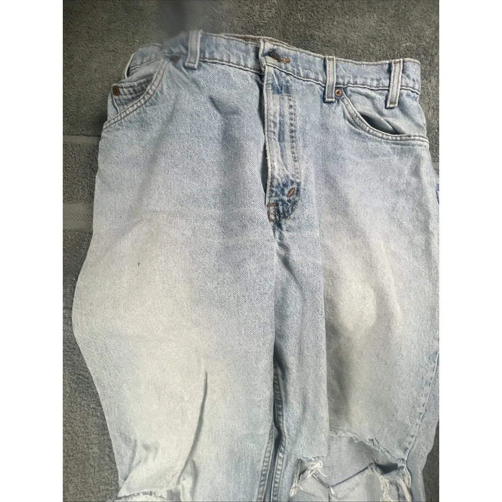Vintage 90s Levi's 550 Distressed Mens Jeans, 36W 34L, Relaxed Fit Tapered‎ Leg